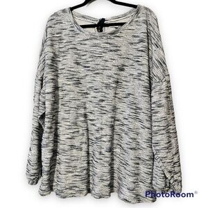 New Directions Curvy size 2X white navy pullover sweater moody blues plus size